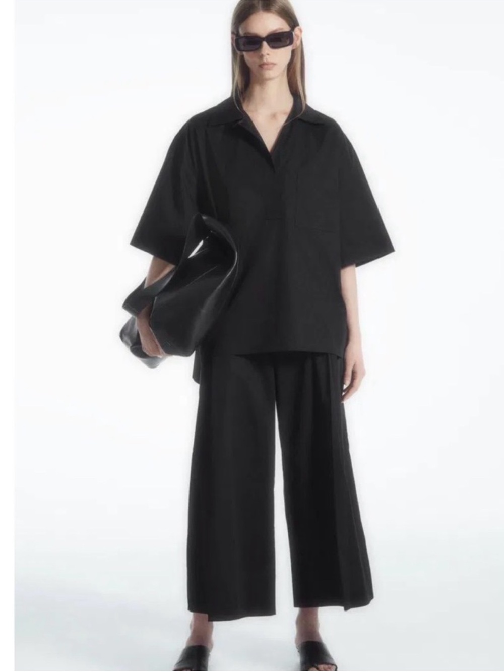 COS Black Short Sleeve Camp-Collar Shirt - Picture 2 of 3